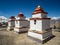 Buddhist chortens in Mustang region in Nepal Himalayas