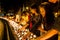 Buddhist devotees lighting candles