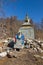 Buddhist Enlightenment Stupa in the mountains Munch-Sardyk. East