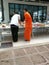 Buddhist give the offering dedicated essentials and food to the monks at Thailand Temples