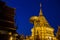 Buddhist golden pagoda in night time at Doi Suthep temple