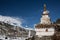 A Buddhist Gompa or Stupa on the Annapurna circuit route. Trekking in Nepal