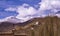 Buddhist monastery with view of Himalayan mountians - it is a famous Buddhist temple in,Leh, Ladakh, Jammu and Kashmir, India.