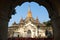 Buddhist monk before Ananda Pahto Temple in archaeological complex in Bagan