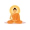 Buddhist monk in meditation in flat design