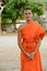Buddhist monk in monastery in Cambodia