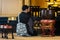 Buddhist monk praying in temple in Tokyo