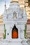 A Buddhist monk prays at Shwedagon Pagoda, Yangon, Myanmar