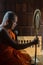Buddhist monk religious ceremony