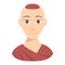 Buddhist monk vector illustration.