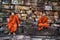 Buddhist Monks at the Bayon Temple, Angkor, Siem Reap, Cambodia