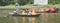 Buddhist monks in boat, Perfume Pagoda, Hanoo, Vietnam