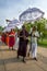 Buddhist monks on a pilgrimage to Anuradhapura in Sri Lanka.