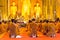 Buddhist monks pray at Wat Chang Taem. a famous Temple in Chiang Mai, Thailand.