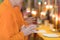 Buddhist monks praying hands