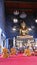 Buddhist monks praying in temple