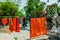Buddhist monks' robes hanging to dry