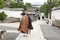 Buddhist monks walking in Kyoto