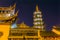 Buddhist Nanchang Temple Pagoda Stars Wuxi Jiangsu China Night