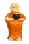 Buddhist novice doll Isolated on white background.