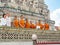 Buddhist novice standing photograph,Temple name is Wat Arun Ratchawararam Woramahaviharn