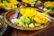 Buddhist offerings close up