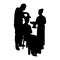 Buddhist ordination silhouette vector