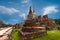 Buddhist pagoda ruins at Wat Phra Sri Sanphet temple. Ayutthaya, Thailand