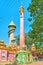 The Buddhist pillar and watchtower of Thanboddhay monastery, Monywa, Myanmar