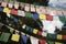 Buddhist prayer flags with mantra