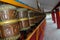 Buddhist Prayer Wheels lord buddha with Sanskrit writing with mantra Om Mani Padme Hum