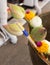 Buddhist Putting Lotuses and Incense Sticks to Buddha