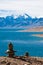 Buddhist stone pyramid at Tso Moriri Lake. Himalaya mountains. India