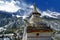 Buddhist stupa with the Annapurna III