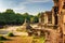 Buddhist Stupa and outer hallway with columns of Angkor Wat