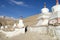 Buddhist stupas in Karzok, Ladakh, India