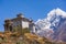 Buddhist stupas and Mount Thamserku, Nepal