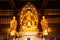 Buddhist Temple. Golden statue of Buddha