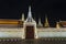 Buddhist temple Grand Palace at night in Bangkok, Thailand