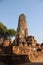 Buddhist Temple  And Old Stupas With Bricks Walls