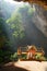 Buddhist temple in picturesque cave