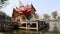 Buddhist temple Wat Khao Saphan Park fall down inside a concrete construction