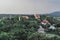 Buddhist temples and stupas on green tree mountain in the chiangmai thailand.