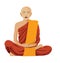 Buddhist tibetan monk meditation isolated