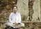 Buddhist woman in meditation