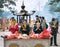 Buddhist Worshipers Burning Joss in Po Lin Monastery