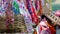Buddish novice and Tung Lanna Flags on Songkran day