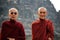 Buddist monks in Borobudur