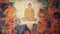 Buddist shrine room painting