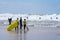 Bude, Cornwall UK July 6 2020. Summerleaze beach provide some fun waves for everyone, with suitable conditions for both